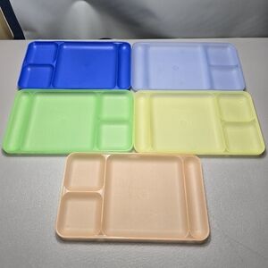 Vintage Tupperware stackable 5 set of dinner trays